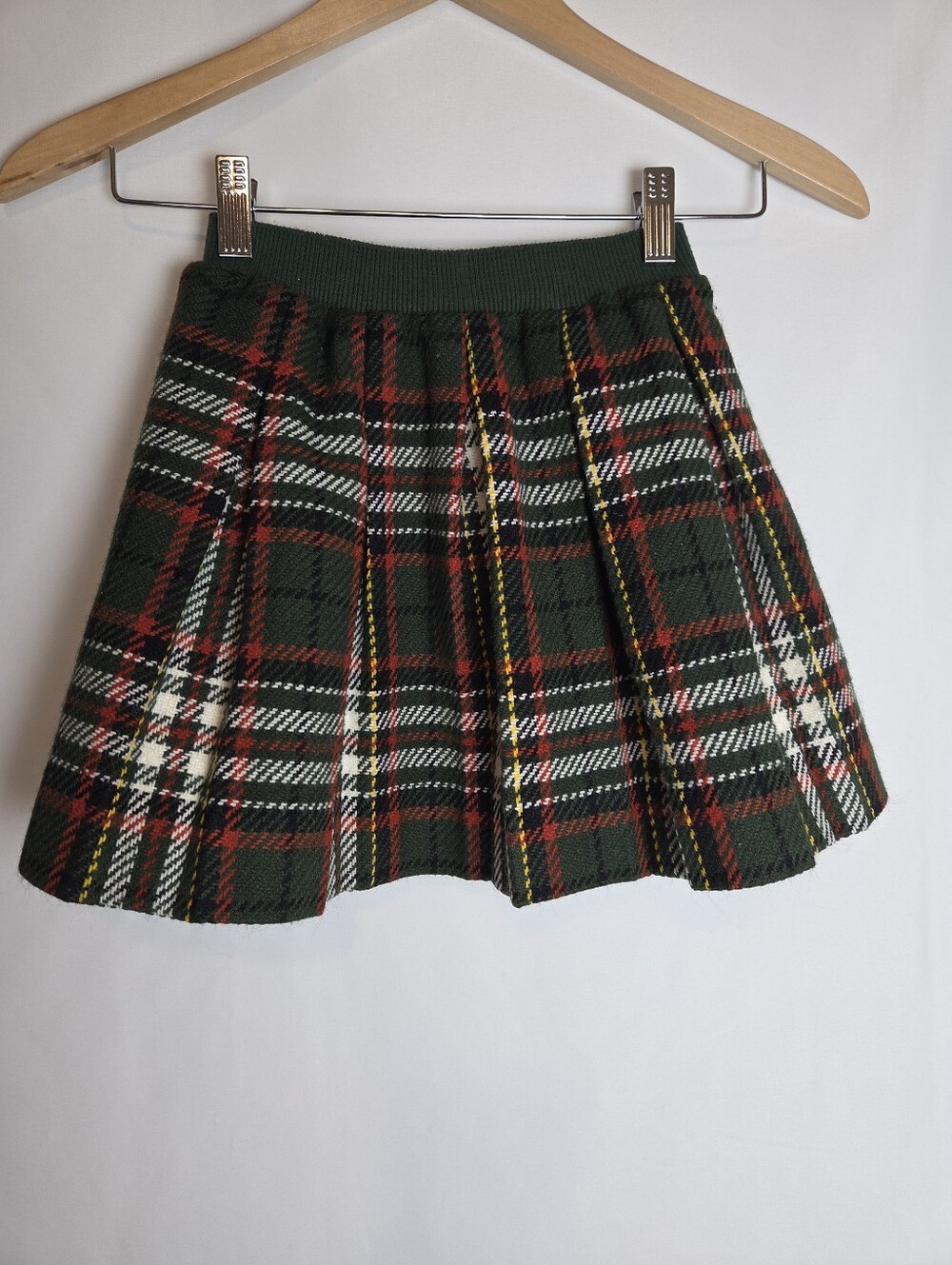 Vintage Plaid Wool Mini Skirt